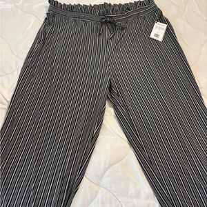 Robert Louis Black and White Striped Pants